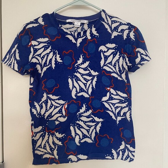 DVF Diane Von Furstenberg Cotton Silk Top Shirt Authentic Size S - Picture 1 of 5